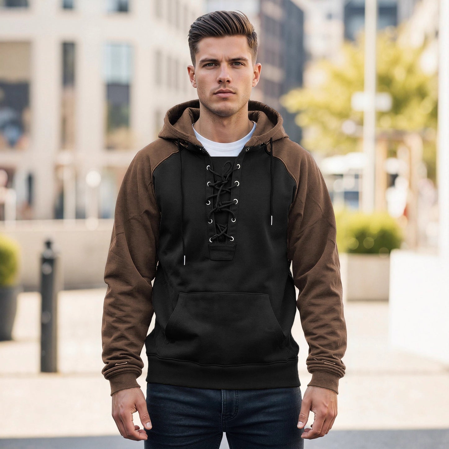 Men's Drawstring Hooded Sweatshirt Classic Casual Hoodie – Minimal Elegance | The Simple Co – Men’s Long Sleeves, minimalist style, quiet luxury aesthetic, modern essential – The Simple Co.