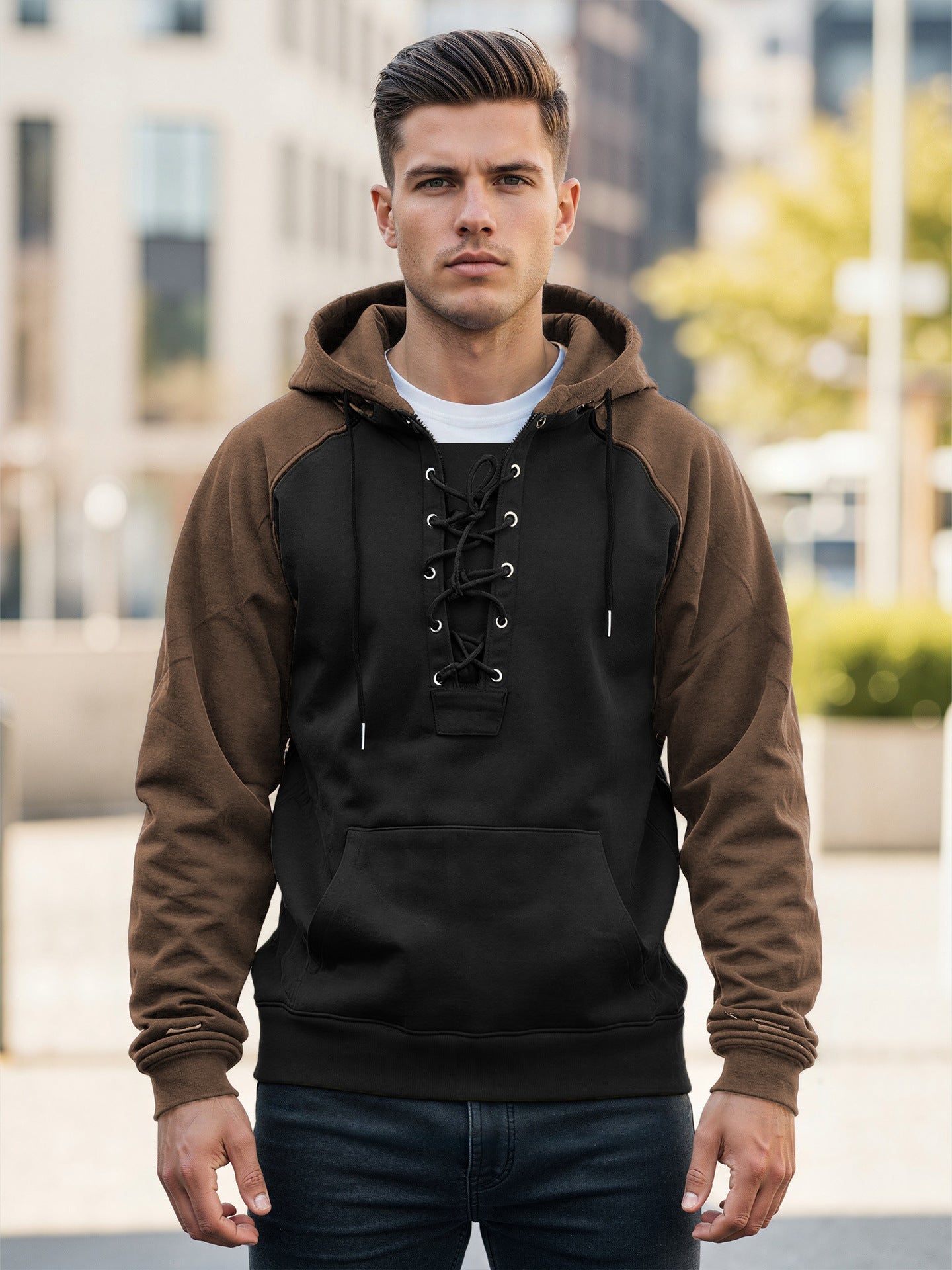 Men's Drawstring Hooded Sweatshirt Classic Casual Hoodie – Minimal Elegance | The Simple Co – Men’s Long Sleeves, minimalist style, quiet luxury aesthetic, modern essential – The Simple Co.