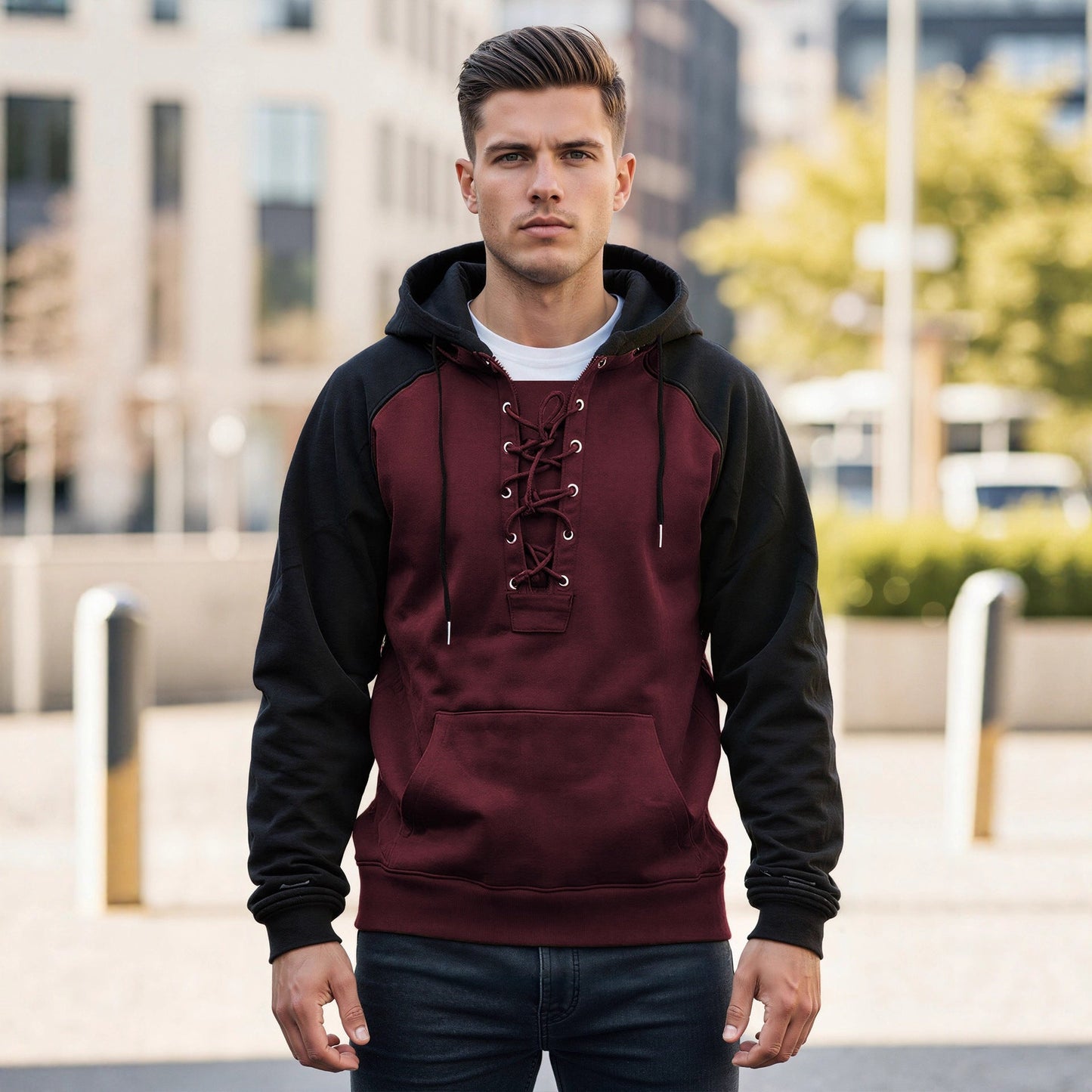 Men's Drawstring Hooded Sweatshirt Classic Casual Hoodie – Minimal Elegance | The Simple Co – Men’s Long Sleeves, minimalist style, quiet luxury aesthetic, modern essential – The Simple Co.