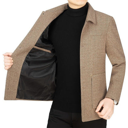 Men's Lapel Woolen Jacket Business Casual – Minimal Elegance | The Simple Co – Practical cottage, minimalist style, quiet luxury aesthetic, modern essential – The Simple Co.
