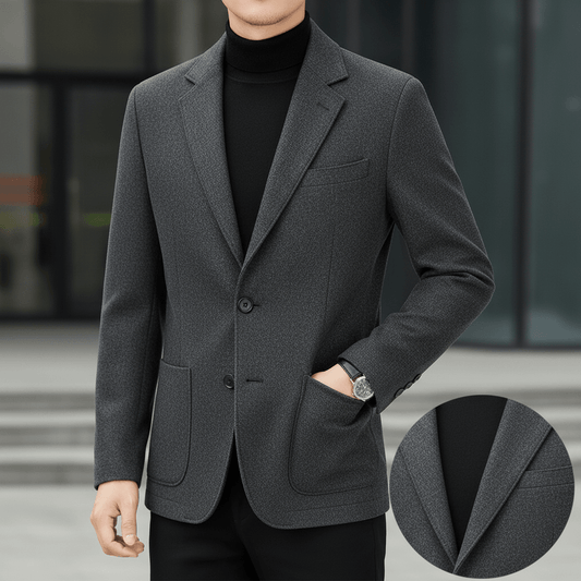 Men's Lapel Woolen Jacket Business Casual – Minimal Elegance | The Simple Co – Practical cottage, minimalist style, quiet luxury aesthetic, modern essential – The Simple Co.