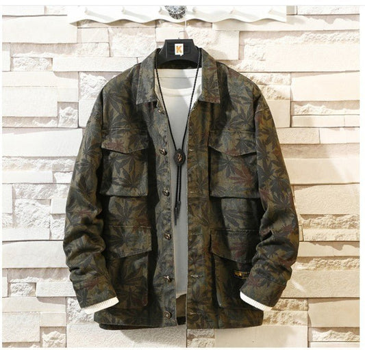 Men's Minimal Camo Denim Jacket – Minimal Elegance | The Simple Co – Practical cottage, minimalist style, quiet luxury aesthetic, modern essential – The Simple Co.