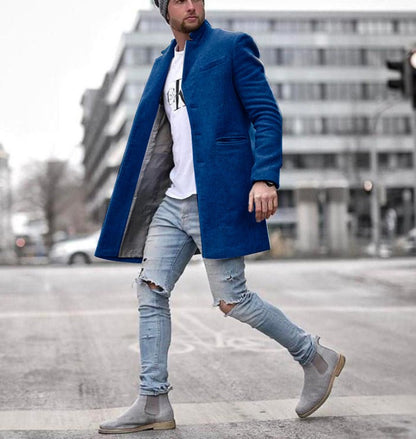 Men's Minimal Long Trench Coat – Minimal Elegance | The Simple Co – Practical cottage, minimalist style, quiet luxury aesthetic, modern essential – The Simple Co.