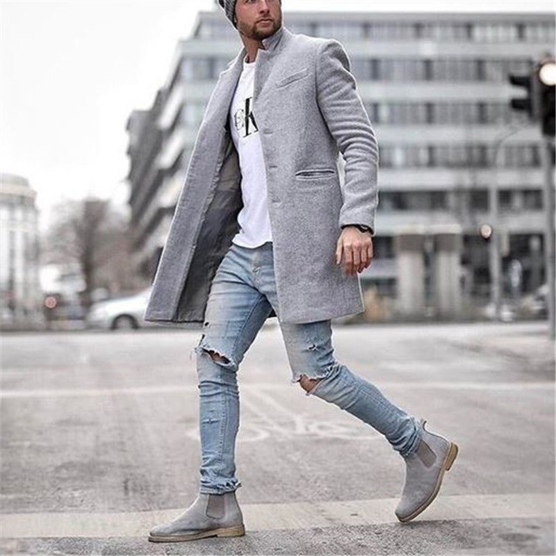 Men's Minimal Long Trench Coat – Minimal Elegance | The Simple Co – Practical cottage, minimalist style, quiet luxury aesthetic, modern essential – The Simple Co.