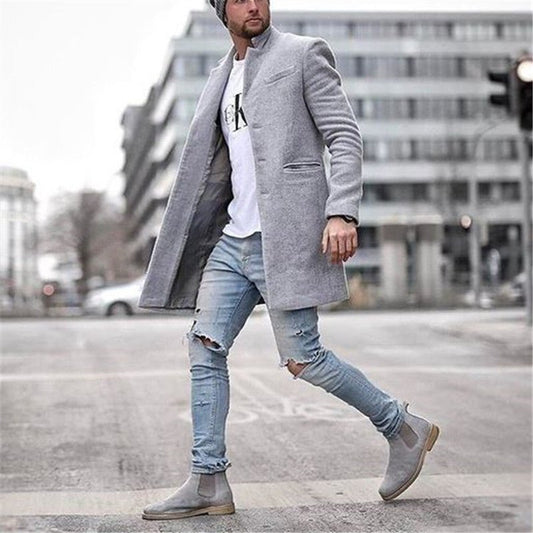 Men's Minimal Long Trench Coat – Minimal Elegance | The Simple Co – Practical cottage, minimalist style, quiet luxury aesthetic, modern essential – The Simple Co.