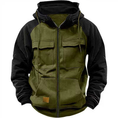 Men's Multi - Pocket Workwear Hoodie - Fleece - Lined Loose Fit – Minimal Elegance | The Simple Co – Men’s Long Sleeves, minimalist style, quiet luxury aesthetic, modern essential – The Simple Co.