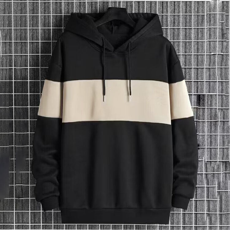 Men's Patchwork Color - Block Hoodie Single - Face Style – Minimal Elegance | The Simple Co – Men’s Long Sleeves, minimalist style, quiet luxury aesthetic, modern essential – The Simple Co.