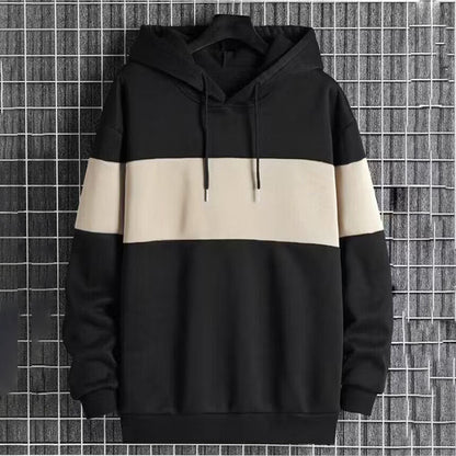 Men's Patchwork Color - Block Hoodie Single - Face Style – Minimal Elegance | The Simple Co – Men’s Long Sleeves, minimalist style, quiet luxury aesthetic, modern essential – The Simple Co.