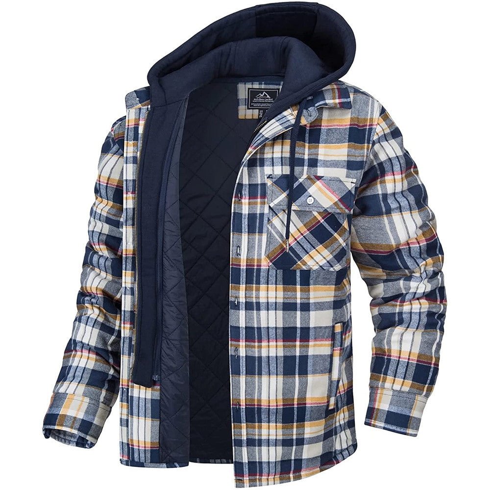 Men's Plaid Hooded Coat Winter Warm – Minimal Elegance | The Simple Co – 派克大衣, minimalist style, quiet luxury aesthetic, modern essential – The Simple Co.