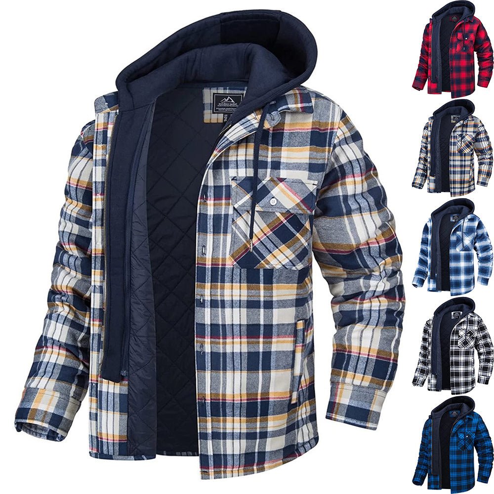 Men's Plaid Hooded Coat Winter Warm – Minimal Elegance | The Simple Co – 派克大衣, minimalist style, quiet luxury aesthetic, modern essential – The Simple Co.