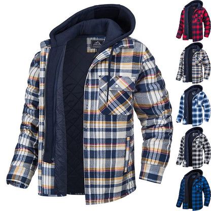 Men's Plaid Hooded Coat Winter Warm – Minimal Elegance | The Simple Co – 派克大衣, minimalist style, quiet luxury aesthetic, modern essential – The Simple Co.