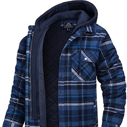 Men's Plaid Hooded Coat Winter Warm – Minimal Elegance | The Simple Co – 派克大衣, minimalist style, quiet luxury aesthetic, modern essential – The Simple Co.