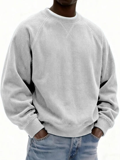 Men's Simple Relaxed Fit Sweatshirt - Basic Long Sleeve Knit – Minimal Elegance | The Simple Co – Men’s Long Sleeves, minimalist style, quiet luxury aesthetic, modern essential – The Simple Co.