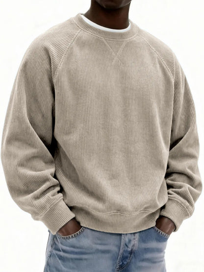 Men's Simple Relaxed Fit Sweatshirt - Basic Long Sleeve Knit – Minimal Elegance | The Simple Co – Men’s Long Sleeves, minimalist style, quiet luxury aesthetic, modern essential – The Simple Co.