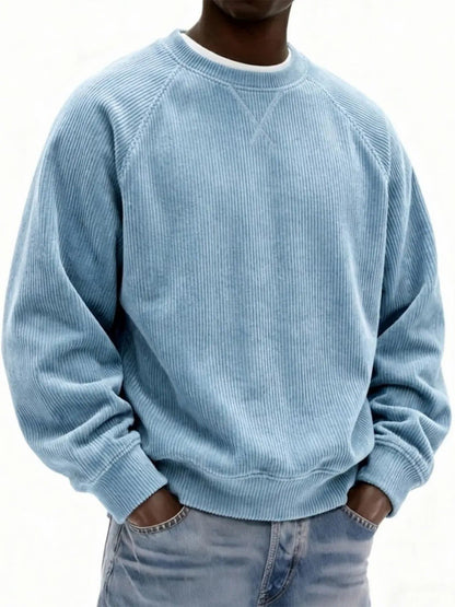 Men's Simple Relaxed Fit Sweatshirt - Basic Long Sleeve Knit – Minimal Elegance | The Simple Co – Men’s Long Sleeves, minimalist style, quiet luxury aesthetic, modern essential – The Simple Co.