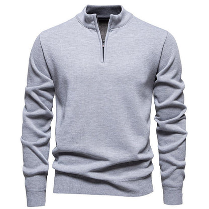 Men's Slim Fit Half - Zip Knitwear Top - Long Sleeve Cardigan – Minimal Elegance | The Simple Co – Men’s Long Sleeves, minimalist style, quiet luxury aesthetic, modern essential – The Simple Co.