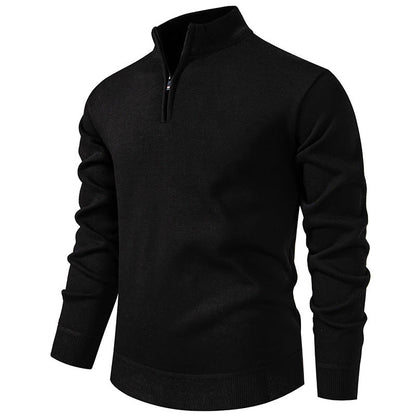Men's Slim Fit Half - Zip Knitwear Top - Long Sleeve Cardigan – Minimal Elegance | The Simple Co – Men’s Long Sleeves, minimalist style, quiet luxury aesthetic, modern essential – The Simple Co.