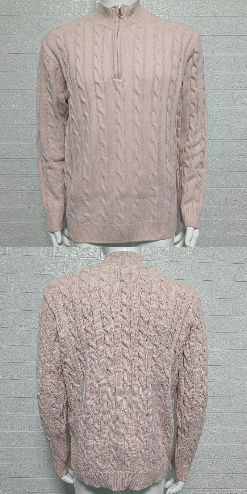 Men's Slim - Fit Knitted Zip - Up Mock Neck Sweater – Minimal Elegance | The Simple Co – Men’s Long Sleeves, minimalist style, quiet luxury aesthetic, modern essential – The Simple Co.