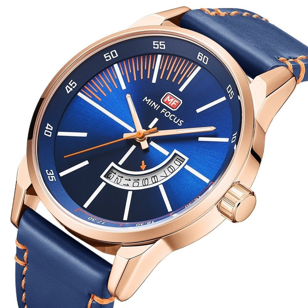 Mens Sports Watch With Calendar Luminous Display Waterproof And Genuine Leather Strap – Minimal Elegance | The Simple Co – Practical cottage, minimalist style, quiet luxury aesthetic, modern essential – The Simple Co.