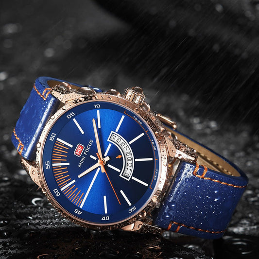 Mens Sports Watch With Calendar Luminous Display Waterproof And Genuine Leather Strap – Minimal Elegance | The Simple Co – Practical cottage, minimalist style, quiet luxury aesthetic, modern essential – The Simple Co.