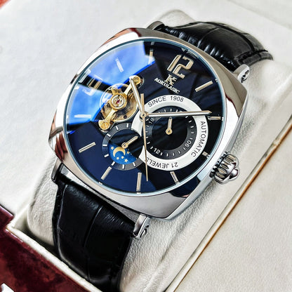 Mens Square Fully Automatic Mechanical Watch Casual Mens Wristwatch – Minimal Elegance | The Simple Co – Practical cottage, minimalist style, quiet luxury aesthetic, modern essential – The Simple Co.