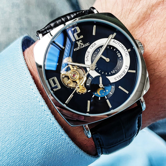 Mens Square Fully Automatic Mechanical Watch Casual Mens Wristwatch – Minimal Elegance | The Simple Co – Practical cottage, minimalist style, quiet luxury aesthetic, modern essential – The Simple Co.