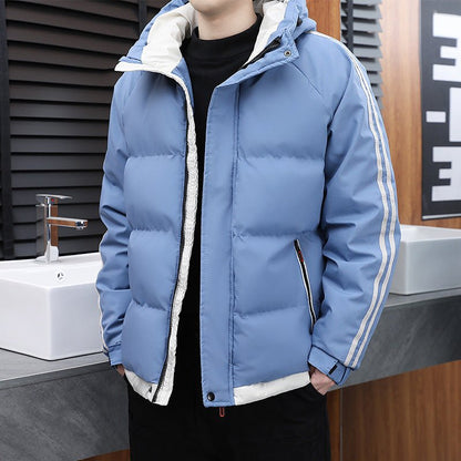 Men's Thickened Warm Hooded Casual Jacket Korean Style Winter Coat – Minimal Elegance | The Simple Co – Men's Outerwear, minimalist style, quiet luxury aesthetic, modern essential – The Simple Co.