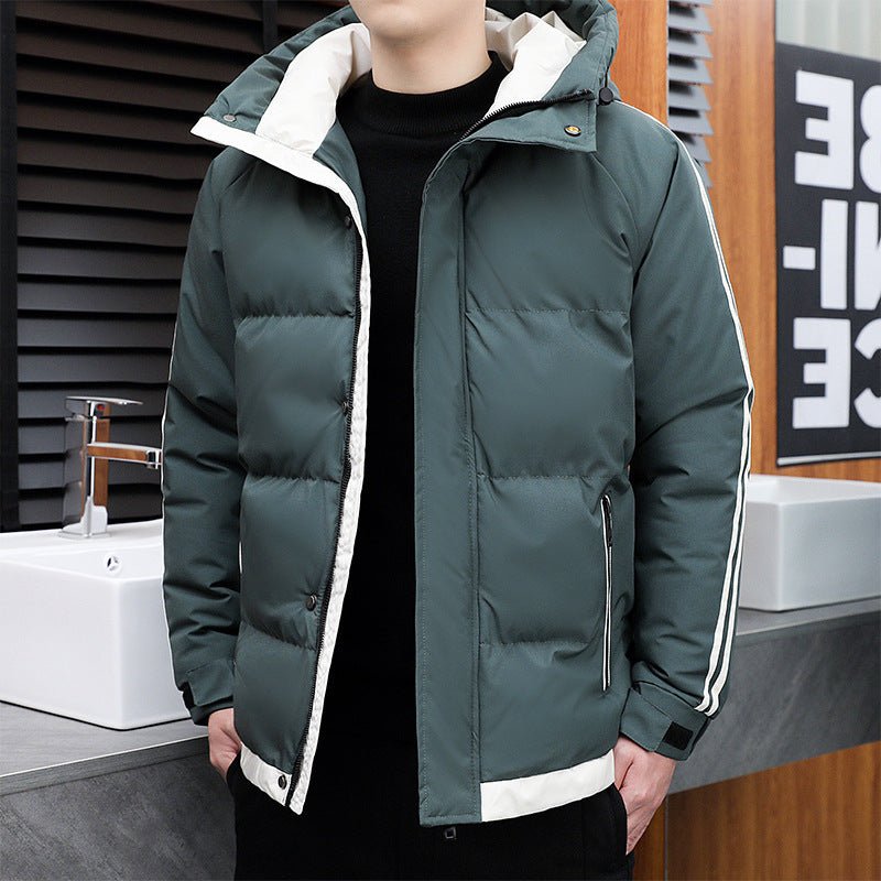 Men's Thickened Warm Hooded Casual Jacket Korean Style Winter Coat – Minimal Elegance | The Simple Co – Men's Outerwear, minimalist style, quiet luxury aesthetic, modern essential – The Simple Co.