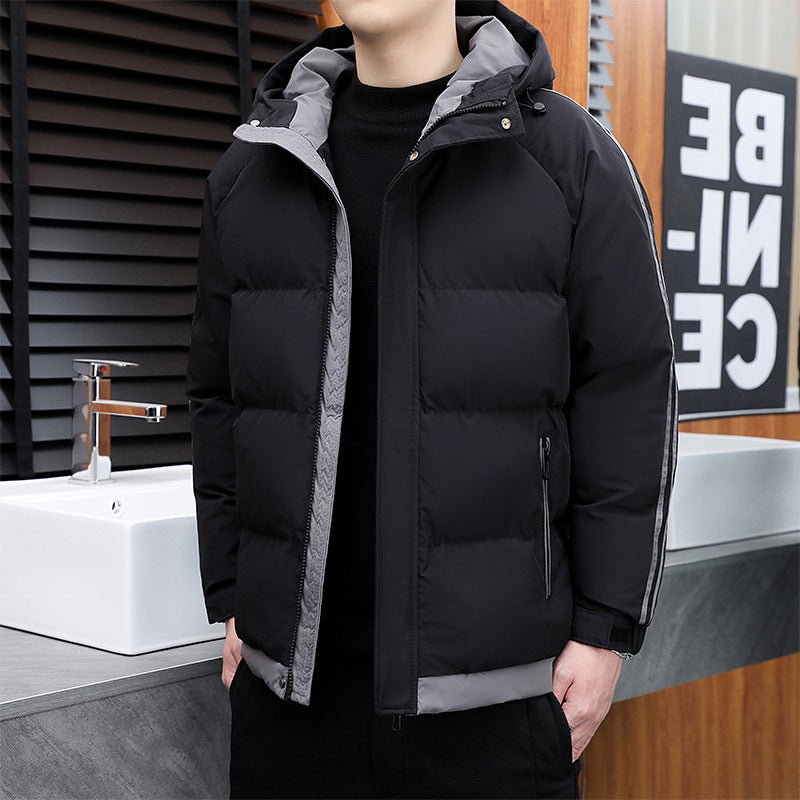 Men's Thickened Warm Hooded Casual Jacket Korean Style Winter Coat – Minimal Elegance | The Simple Co – Men's Outerwear, minimalist style, quiet luxury aesthetic, modern essential – The Simple Co.