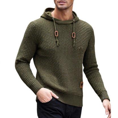 Men's Trendy Casual Knitted Pullover Hoodie - Loose Fit – Minimal Elegance | The Simple Co – Men’s Long Sleeves, minimalist style, quiet luxury aesthetic, modern essential – The Simple Co.