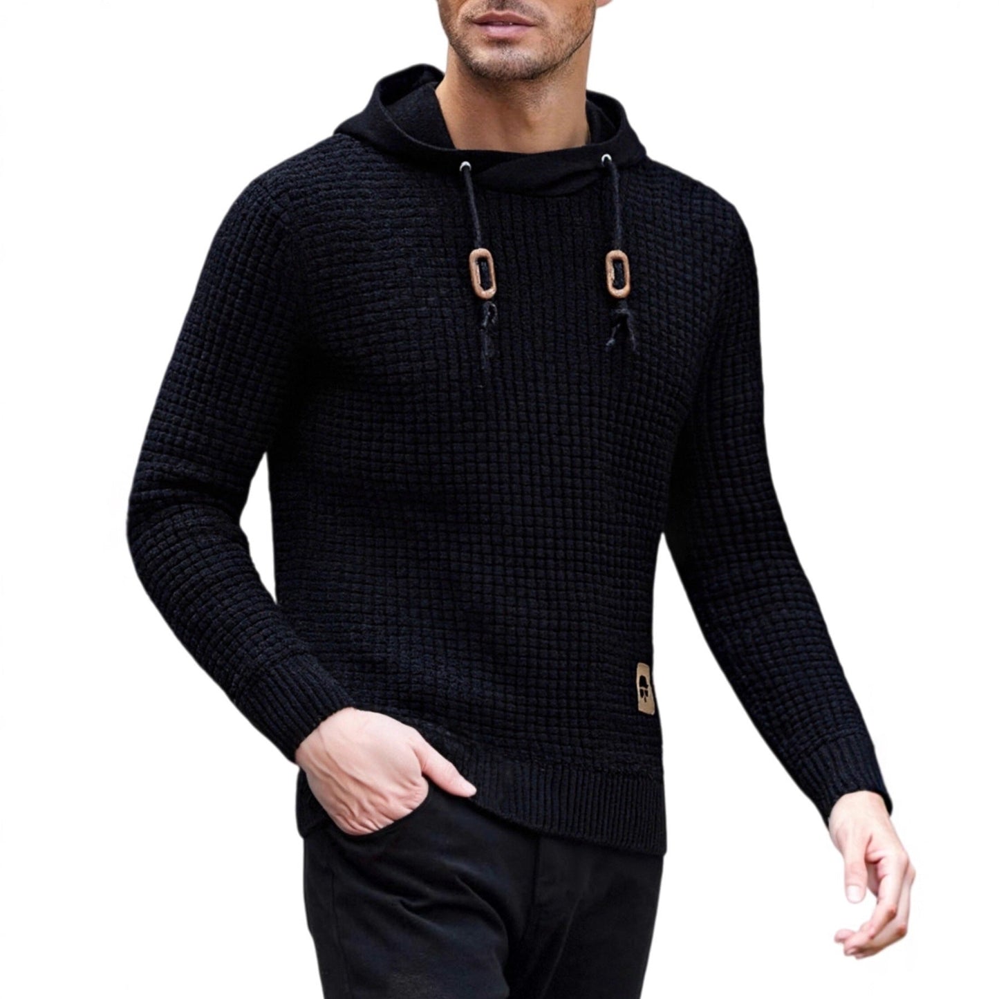 Men's Trendy Casual Knitted Pullover Hoodie - Loose Fit – Minimal Elegance | The Simple Co – Men’s Long Sleeves, minimalist style, quiet luxury aesthetic, modern essential – The Simple Co.