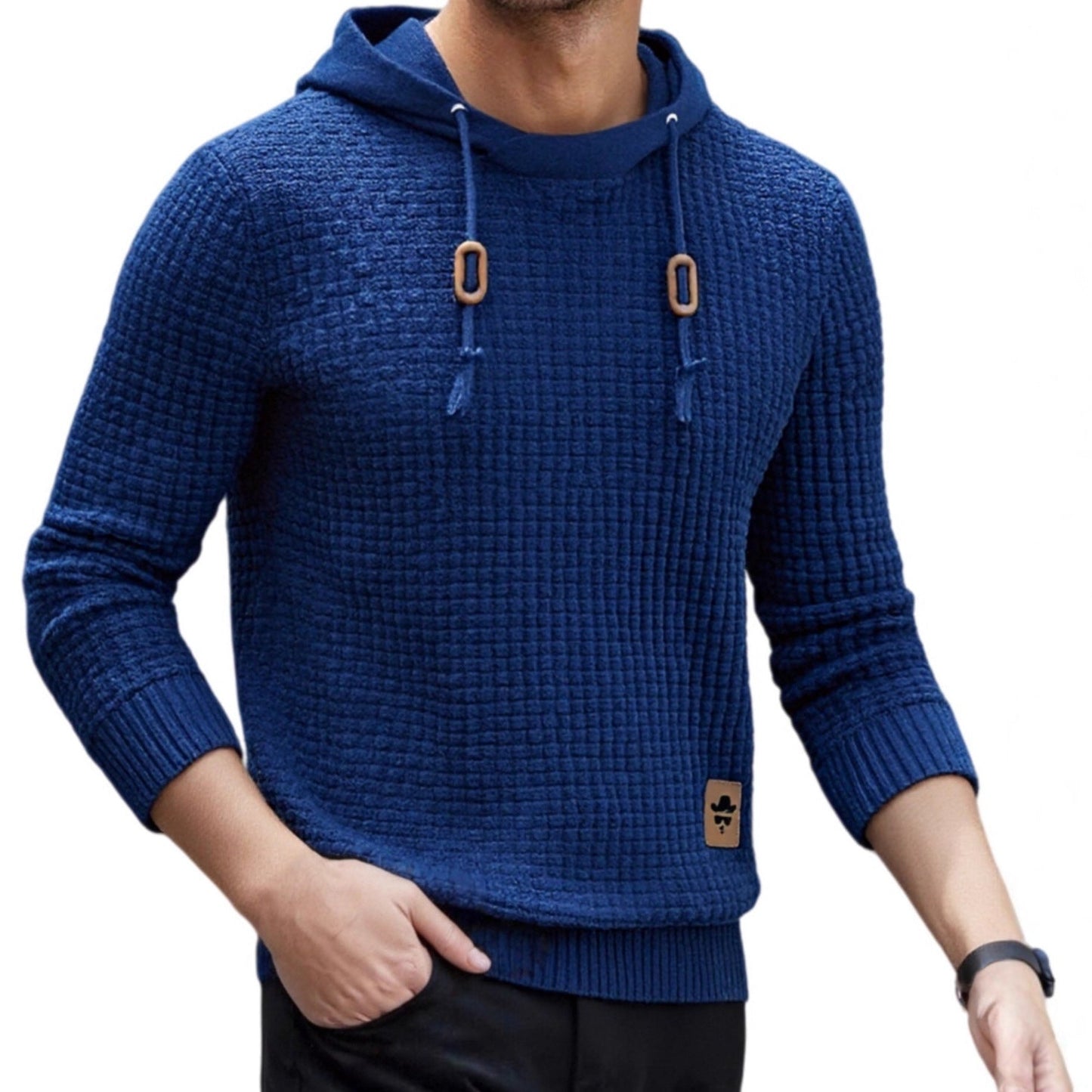 Men's Trendy Casual Knitted Pullover Hoodie - Loose Fit – Minimal Elegance | The Simple Co – Men’s Long Sleeves, minimalist style, quiet luxury aesthetic, modern essential – The Simple Co.