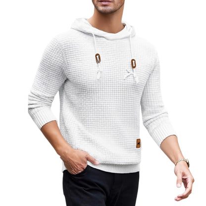 Men's Trendy Casual Knitted Pullover Hoodie - Loose Fit – Minimal Elegance | The Simple Co – Men’s Long Sleeves, minimalist style, quiet luxury aesthetic, modern essential – The Simple Co.