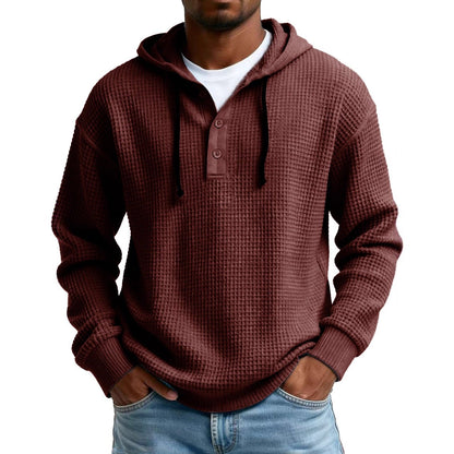 Men's Youth Ribbed Hooded Half - Zip Sweater Casual Knitwear – Minimal Elegance | The Simple Co – Men’s Long Sleeves, minimalist style, quiet luxury aesthetic, modern essential – The Simple Co.