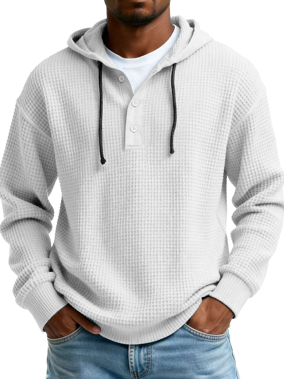 Men's Youth Ribbed Hooded Half - Zip Sweater Casual Knitwear – Minimal Elegance | The Simple Co – Men’s Long Sleeves, minimalist style, quiet luxury aesthetic, modern essential – The Simple Co.