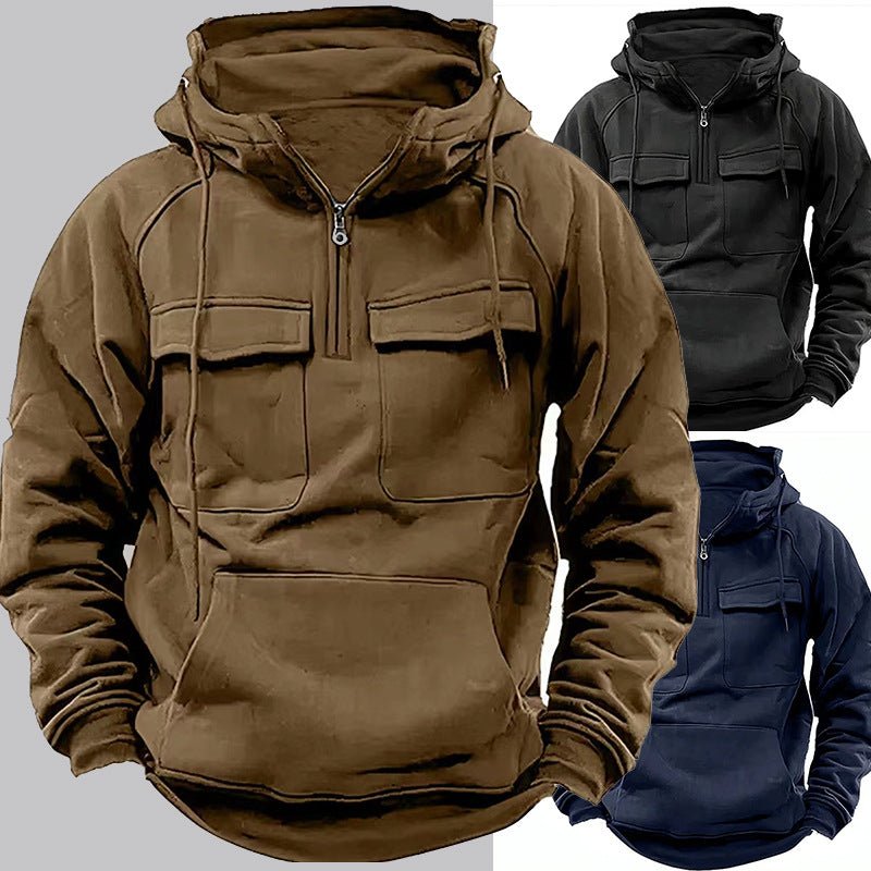 Men's Zip - up Hoodies Sweatshirt With Drawstring And Pocket Design Fashion Casual Sports Sweatshirt – Minimal Elegance | The Simple Co – Men’s Long Sleeves, minimalist style, quiet luxury aesthetic, modern essential – The Simple Co.