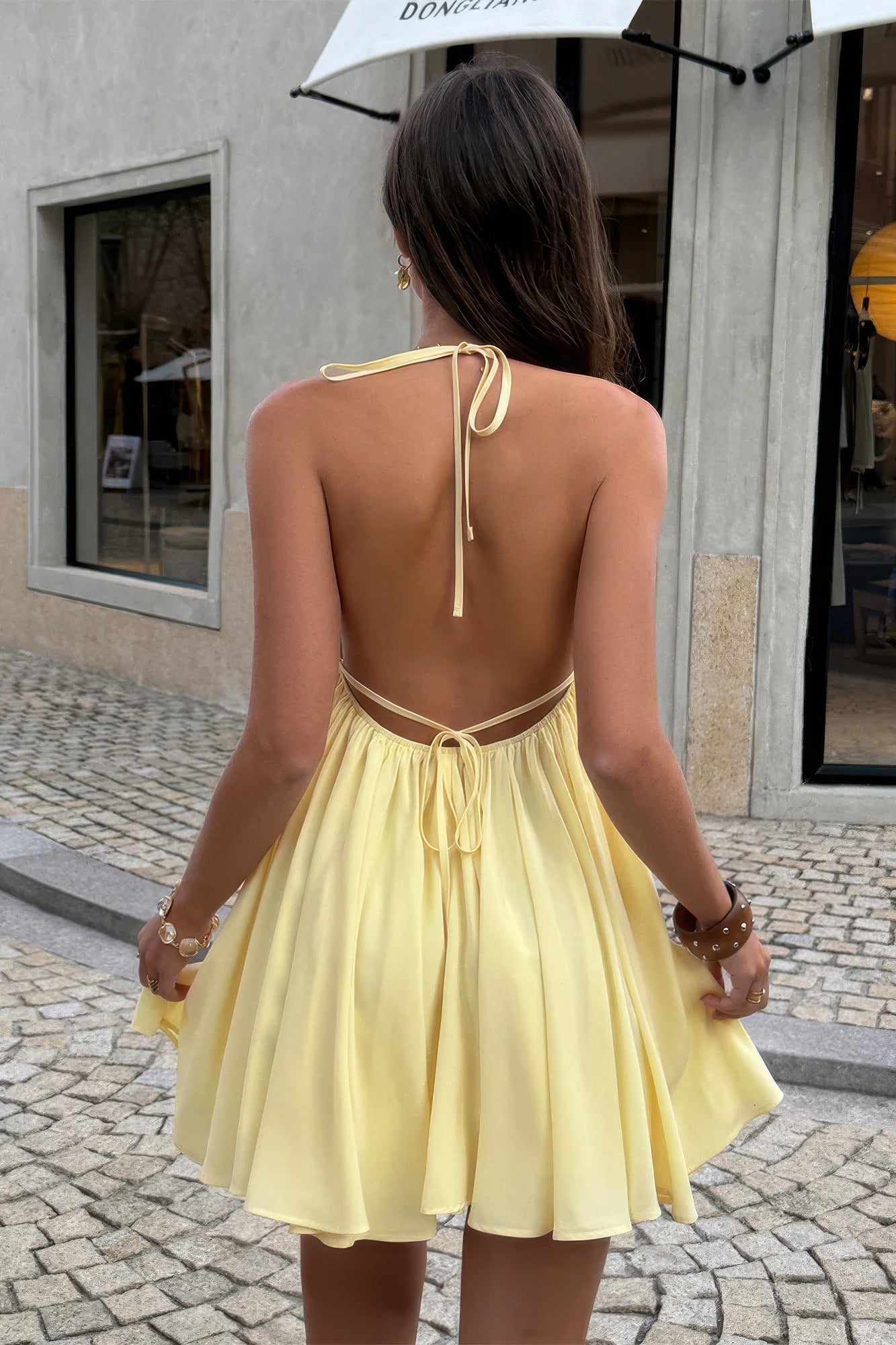 Metal-Buckle Camisole Mini Dress – Dresses, minimalist style, quiet luxury aesthetic, modern essential – The Simple Co.
