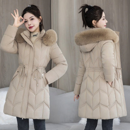 Mid - length Fur Collar Cotton Jacket – Minimal Elegance | The Simple Co – Practical cottage, minimalist style, quiet luxury aesthetic, modern essential – The Simple Co.