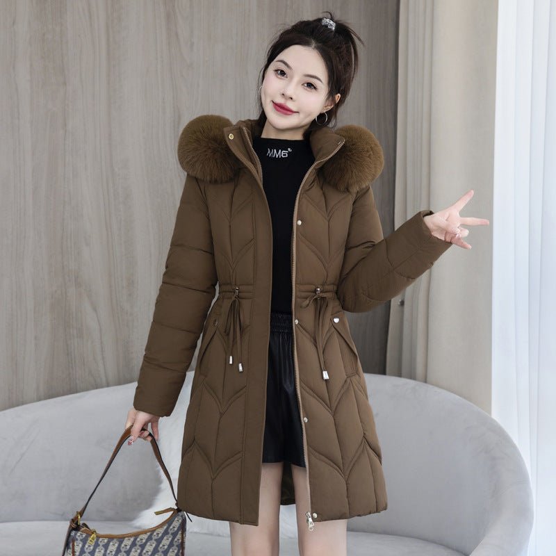 Mid - length Fur Collar Cotton Jacket – Minimal Elegance | The Simple Co – Practical cottage, minimalist style, quiet luxury aesthetic, modern essential – The Simple Co.