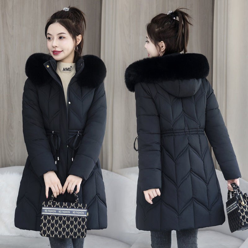 Mid - length Fur Collar Cotton Jacket – Minimal Elegance | The Simple Co – Practical cottage, minimalist style, quiet luxury aesthetic, modern essential – The Simple Co.