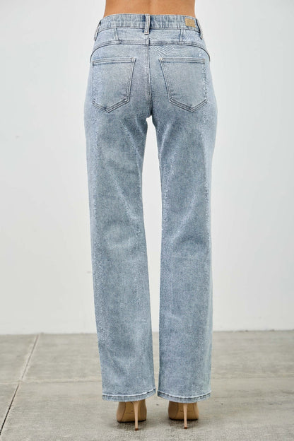 Mid-Rise Piped Straight-Leg Jeans – Jeans, minimalist style, quiet luxury aesthetic, modern essential – The Simple Co.