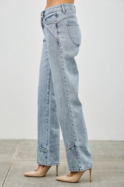 Mid-Rise Piped Straight-Leg Jeans – Jeans, minimalist style, quiet luxury aesthetic, modern essential – The Simple Co.