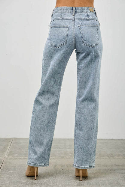 Mid-Rise Piped Straight-Leg Jeans – Jeans, minimalist style, quiet luxury aesthetic, modern essential – The Simple Co.
