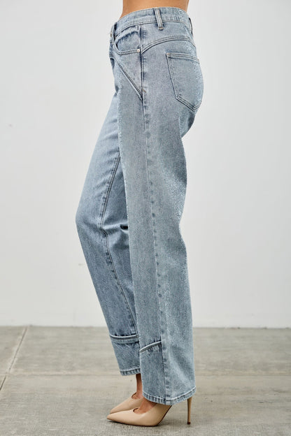 Mid-Rise Piped Straight-Leg Jeans – Jeans, minimalist style, quiet luxury aesthetic, modern essential – The Simple Co.