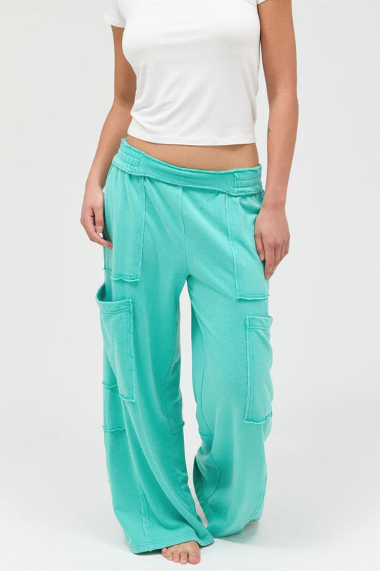 Mineral Wash Wide Leg Cargo Pants – Pants, minimalist style, quiet luxury aesthetic, modern essential – The Simple Co.