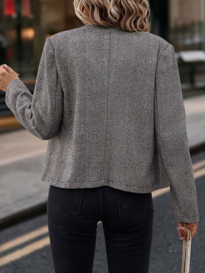 Minimal Herringbone Coat – Minimal Elegance | The Simple Co – Practical cottage, minimalist style, quiet luxury aesthetic, modern essential – The Simple Co.