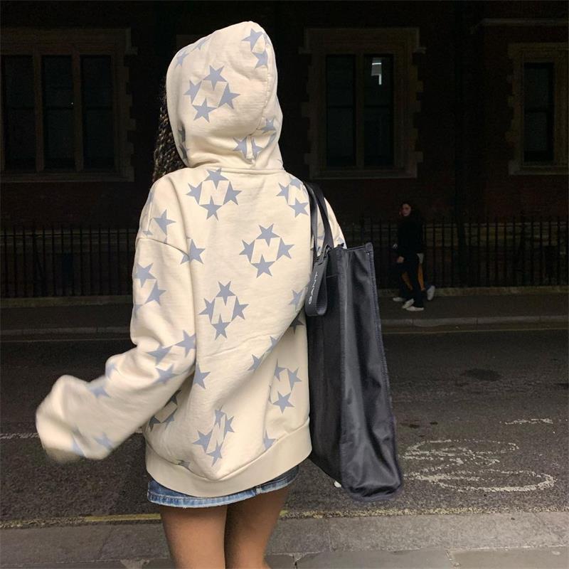 Minimal Stars Print Hooded Cardigan – Minimal Elegance | The Simple Co – Practical cottage, minimalist style, quiet luxury aesthetic, modern essential – The Simple Co.