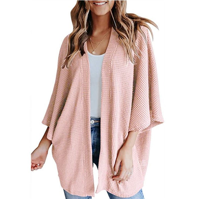 Minimal Waffle Cardigan – Minimal Elegance | The Simple Co – Practical cottage, minimalist style, quiet luxury aesthetic, modern essential – The Simple Co.