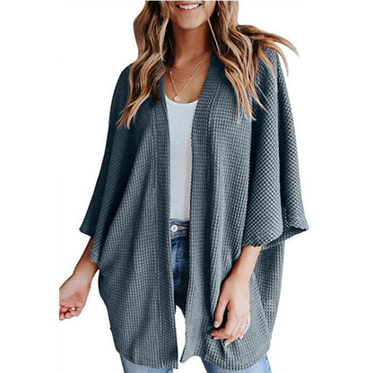Minimal Waffle Cardigan – Minimal Elegance | The Simple Co – Practical cottage, minimalist style, quiet luxury aesthetic, modern essential – The Simple Co.