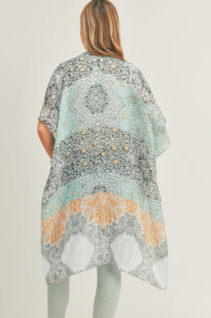 Mixed-Print Open-Front Kimono Layer – Light Layers, minimalist style, quiet luxury aesthetic, modern essential – The Simple Co.